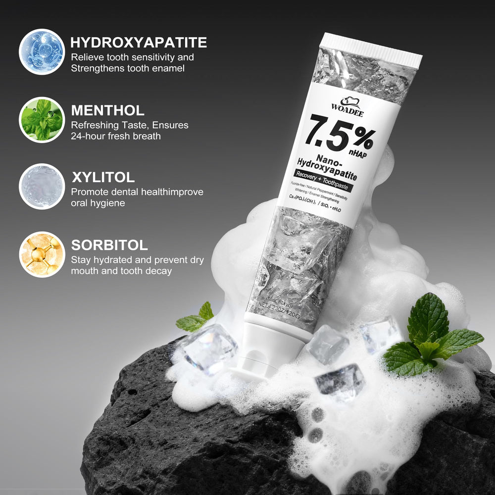 Woadee lista de ingredientes destacando hidroxiapatita beneficios