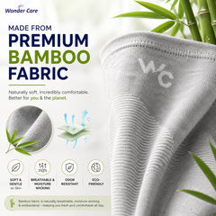 Wonder Care primer plano del tejido de bambú que ofrece suavidad y absorción