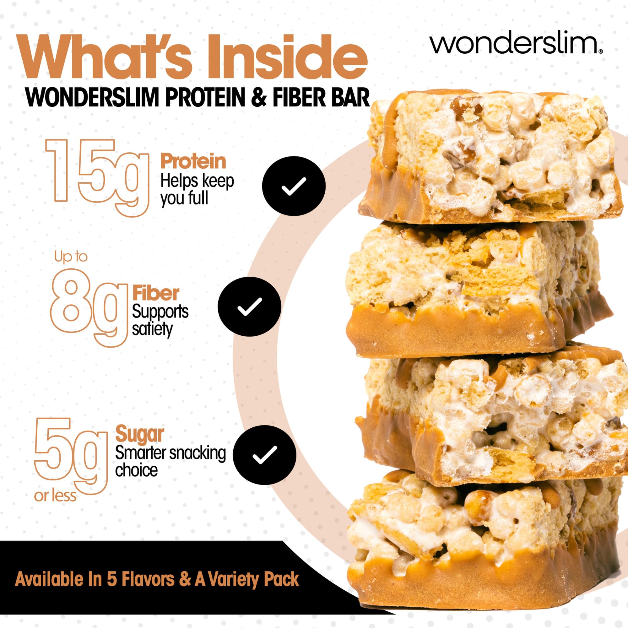Wonderslim barrita en mano lista para consumir y controlar el hambre
