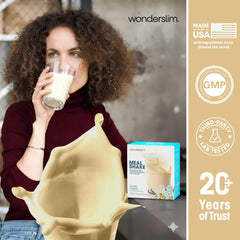 WonderSlim etiqueta nutricional mostrando vitaminas y proteína