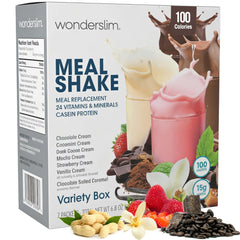 WonderSlim frente del empaque mostrando pack de 7 sobres y beneficios nutricionales