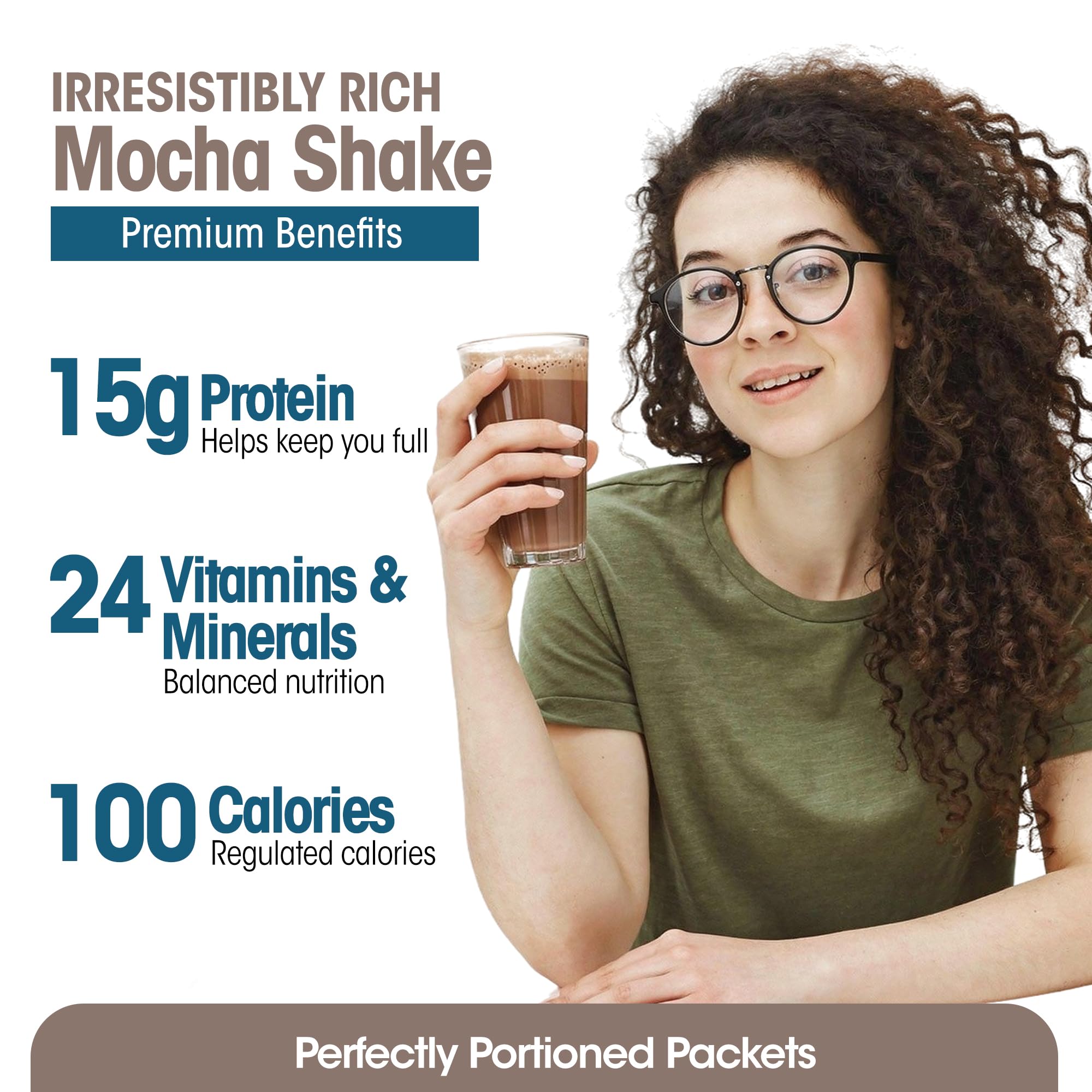 WonderSlim sobre individual Mocha Cream listo para mezclar y llevar