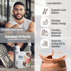 WonderSlim batido cremoso en vaso, textura suave para una sensación saciante