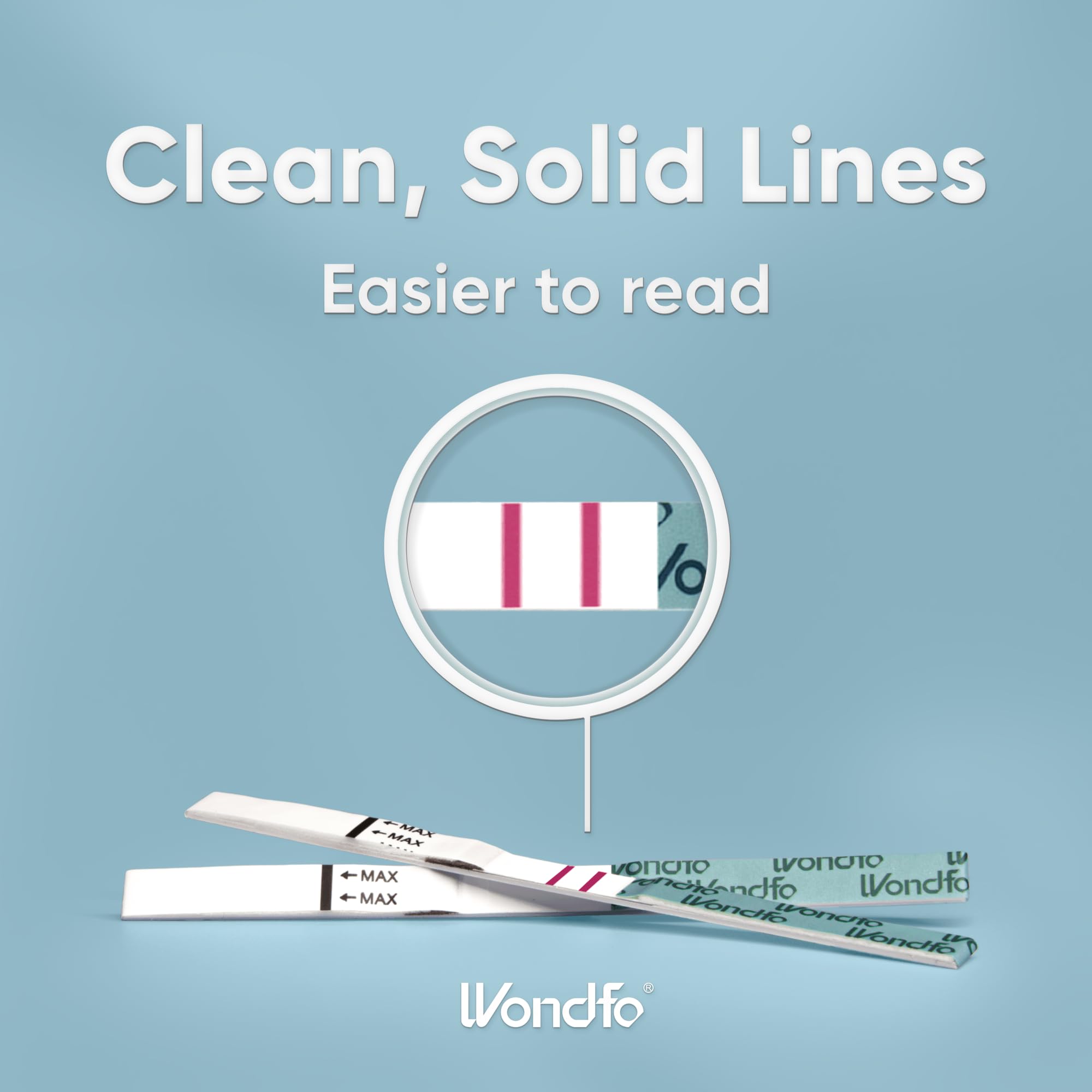 Wondfo tira con marca de reacción visible para lectura rápida