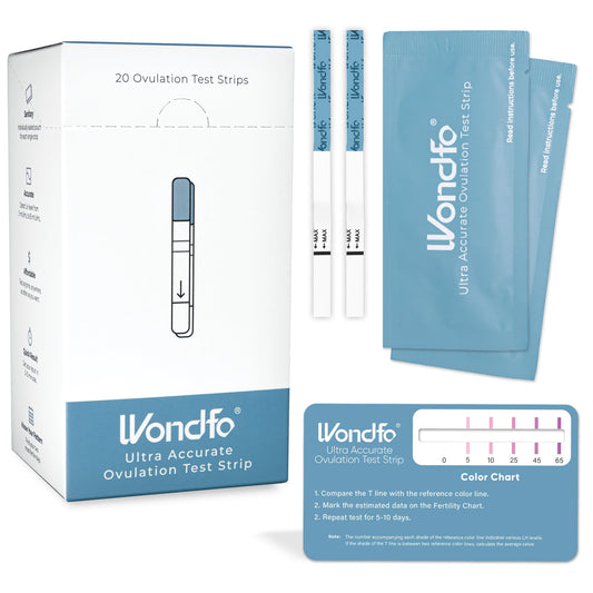 Wondfo paquete frontal con 20 tiras para ovulación, conveniencia y confianza