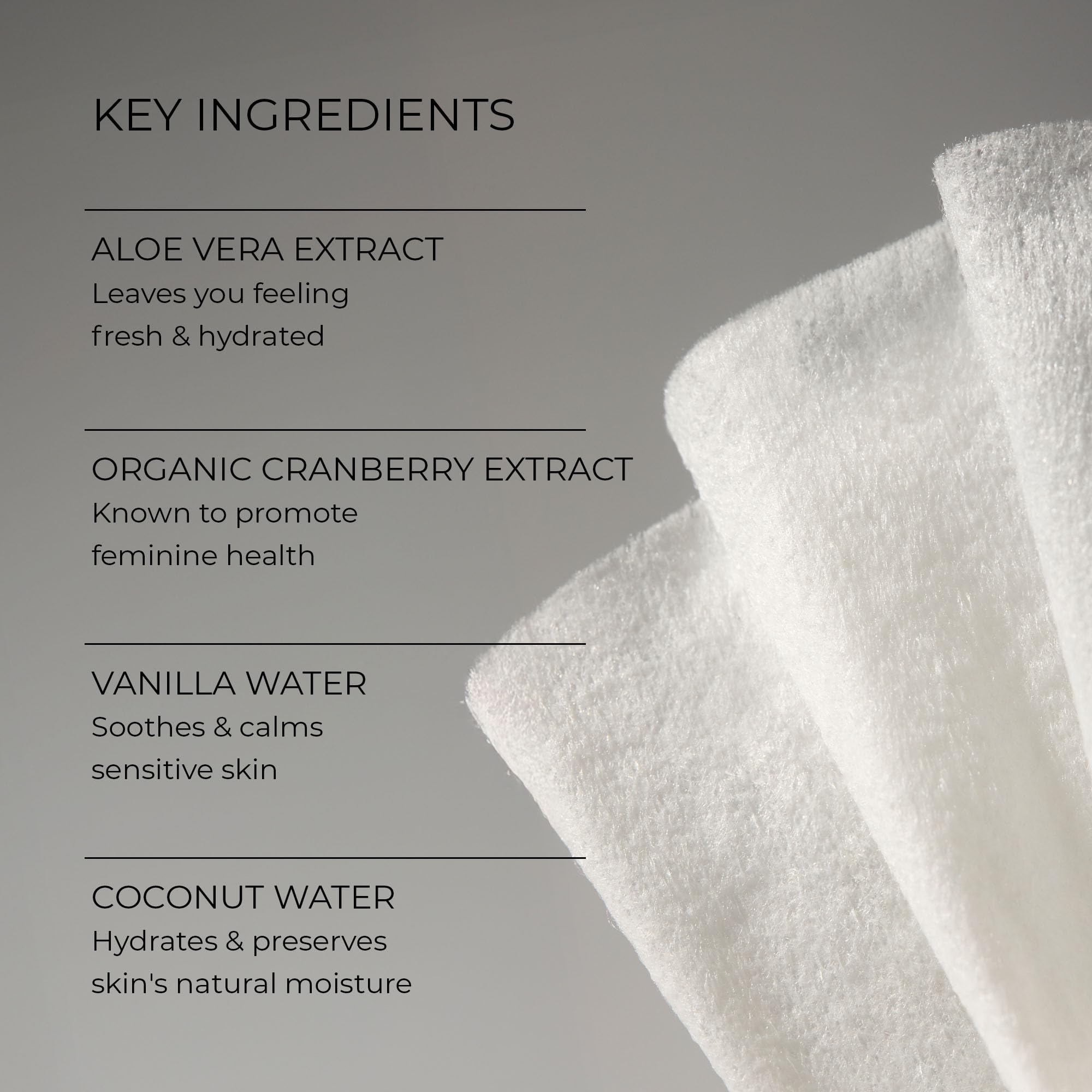 Woo More Play detalle de ingredientes con aceite de coco y aloe calmante