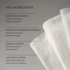 Woo More Play detalle de ingredientes con aceite de coco y aloe calmante
