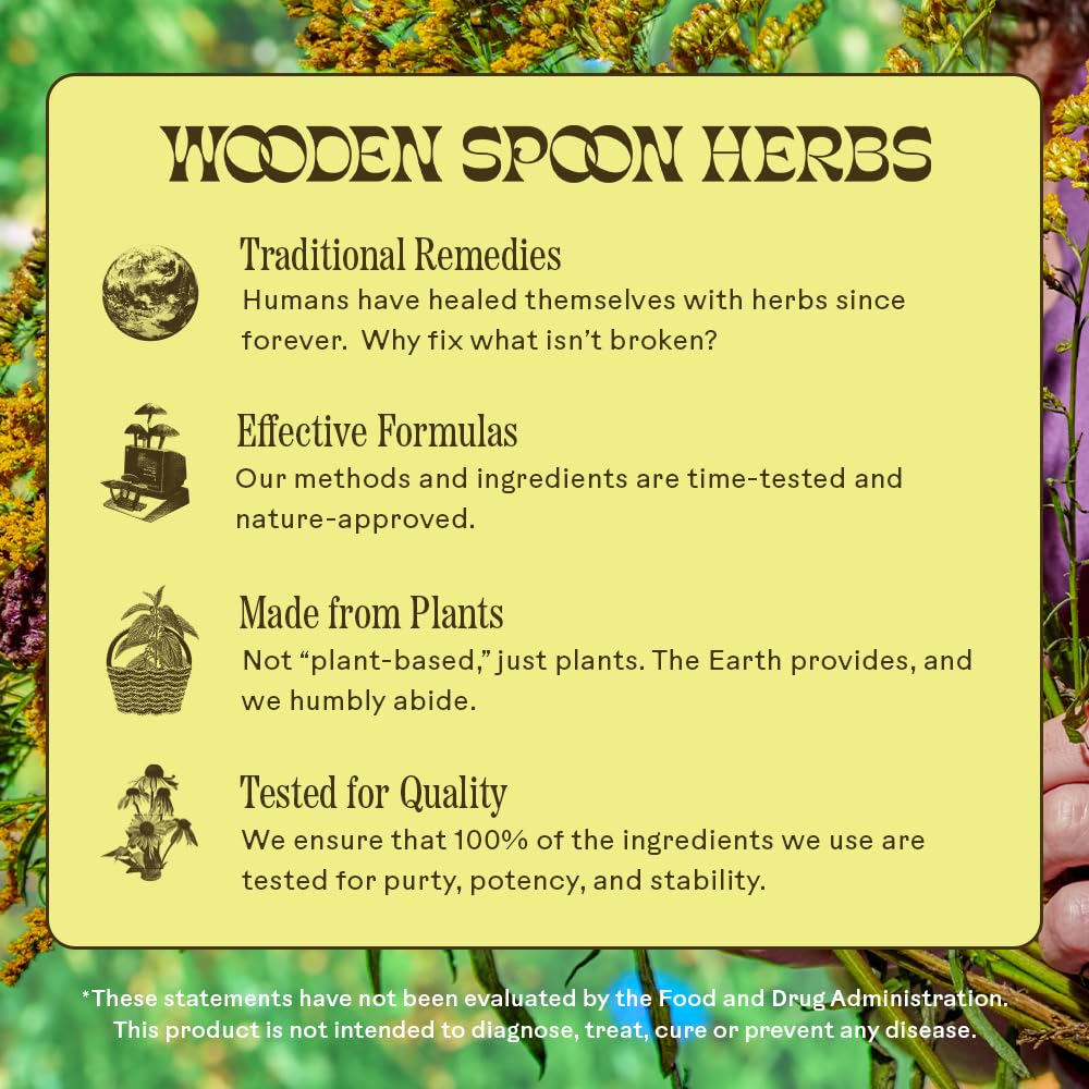Wooden Spoon Herbs porciones comparadas con fruta como referencia