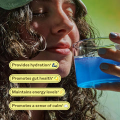 Wooden Spoon Herbs bebida Blue Lemonade lista para beber y refrescar