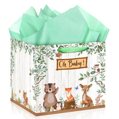 Woosytoo bolsa frontal verde salvia mostrando aspecto elegante y lista para regalo