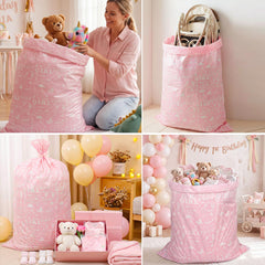 woric bolsa colocada en una mesa de baby shower aportando presentación