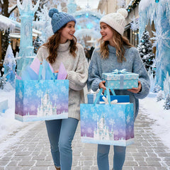 woric bolsa en mesa de fiesta invernal creando ambiente temático