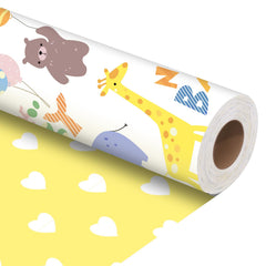 woric ambientación de baby shower con papel woric decorando la mesa