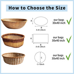 woric bolsa envuelta en una canasta de regalo, protección y visibilidad del contenido
