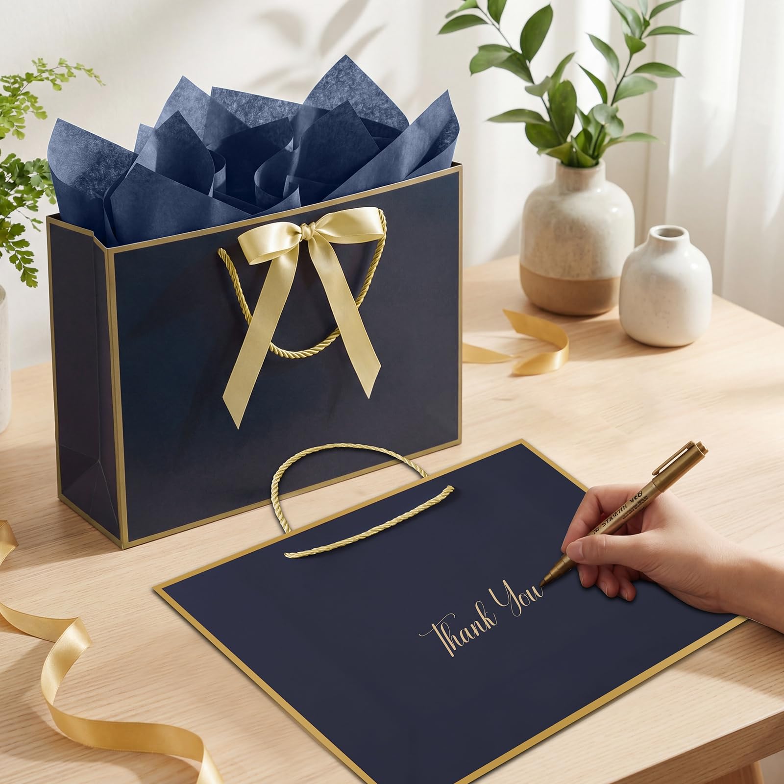 woric bolsa en mano con asas cómodas para transporte seguro del regalo