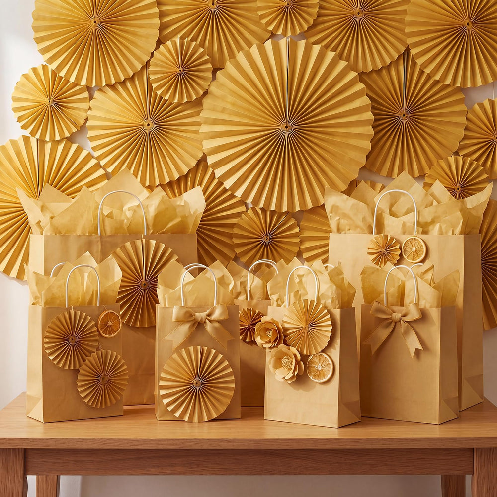 woric decoración de mesa con papel dorado, aporta elegancia festiva