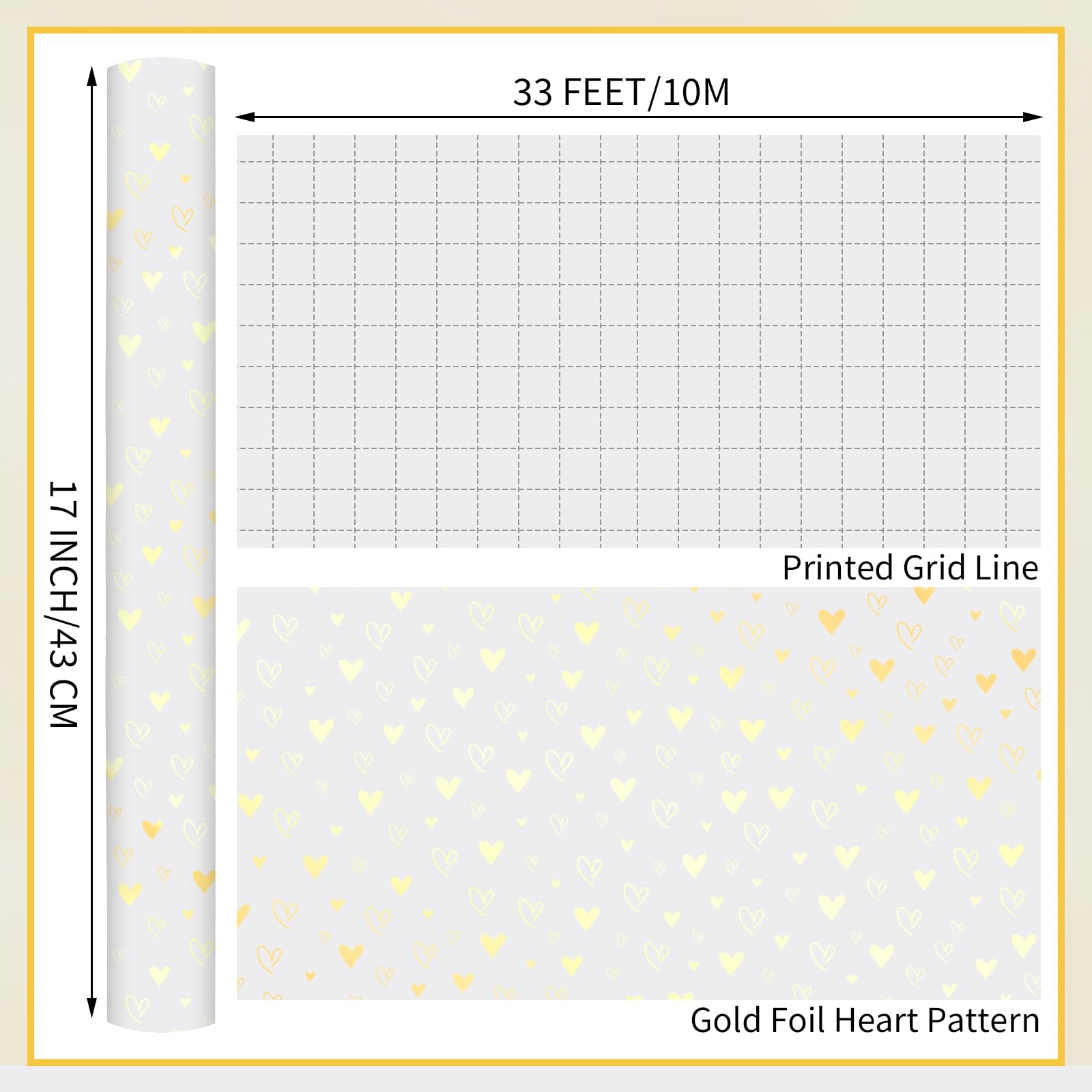 woric primer plano del foil con corazones para brillo elegante