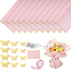 woric vista frontal del kit completo mostrando papeles y accesorios, ideal para floristas