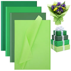 woric paquete frontal mostrando 160 hojas y colores verdes, ideal para envolver