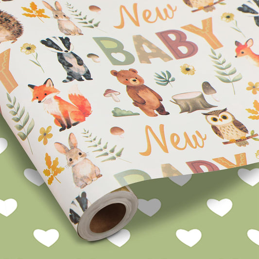 Woric rollo frontal mostrando diseño bosque y utilidad para baby shower