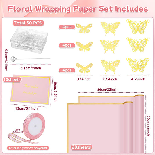 woric detalle del papel rosa con borde dorado que resalta durabilidad y elegancia