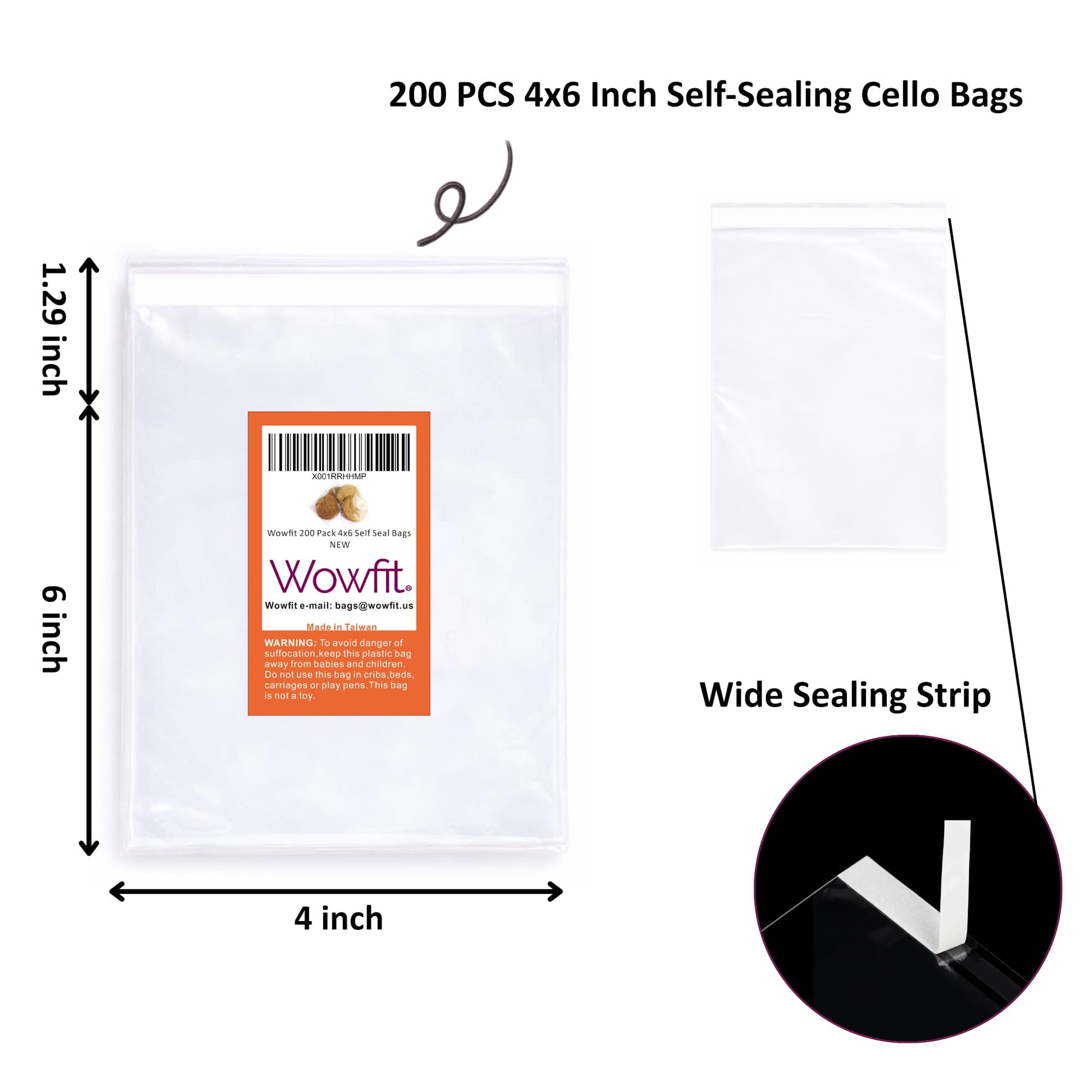 Wowfit bolsa con galleta visible para presentación profesional