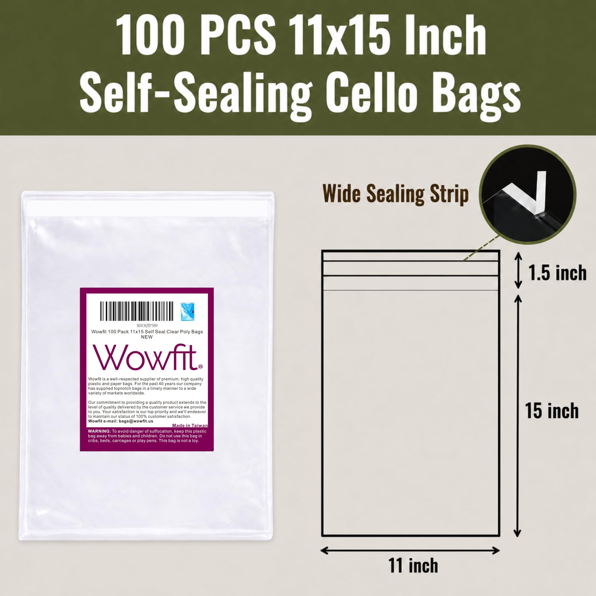 Wowfit textura clara y brillante del polipropileno, alta visibilidad del contenido
