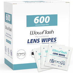 Wowflash empaque frontal mostrando 600 toallitas y ventaja de cantidad