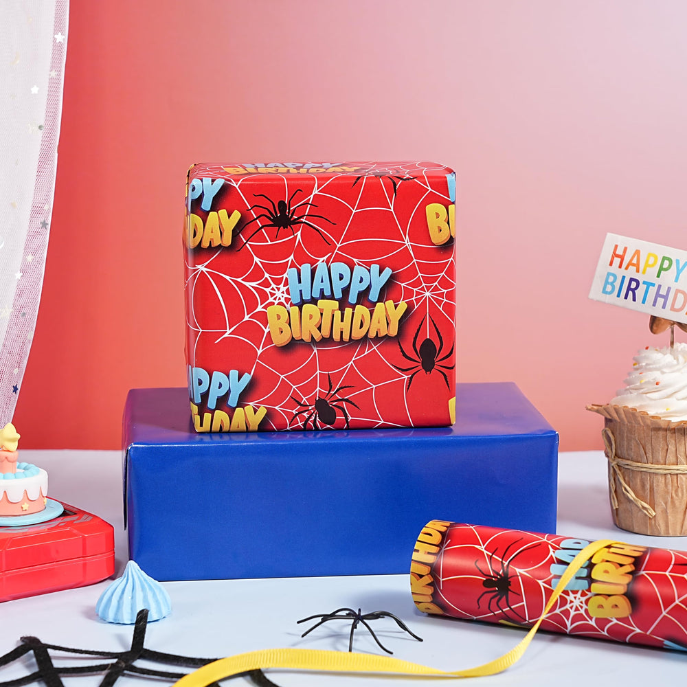 WRAPAHOLIC escena de fiesta infantil con regalos envueltos, aporta decoración temática lista