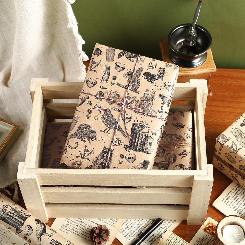 WRAPAHOLIC escena de fiesta mostrando el papel usado en una mesa decorativa