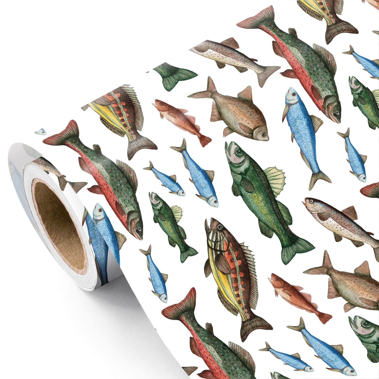 WRAPAHOLIC vista frontal del rollo con diseño marino, opción elegante para regalos