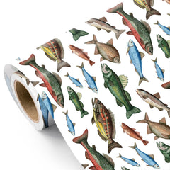 WRAPAHOLIC vista frontal del rollo con diseño marino, opción elegante para regalos