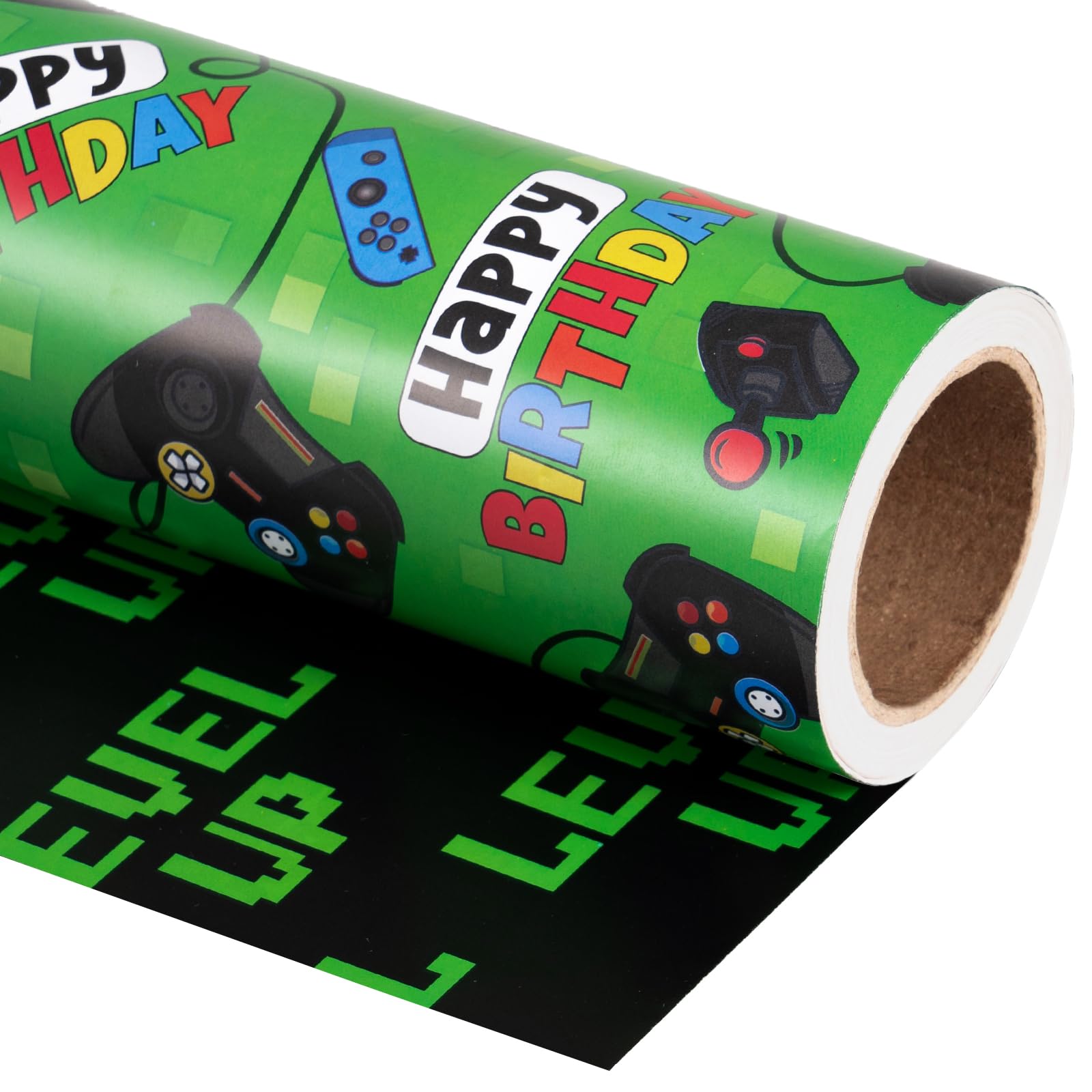 WRAPAHOLIC frente con controles y Happy Birthday, diseño divertido