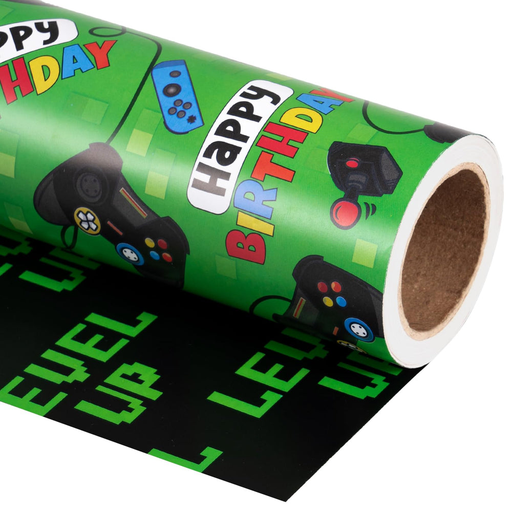 WRAPAHOLIC frente con controles y Happy Birthday, diseño divertido