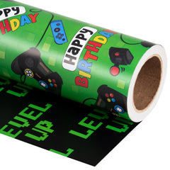 WRAPAHOLIC frente con controles y Happy Birthday, diseño divertido
