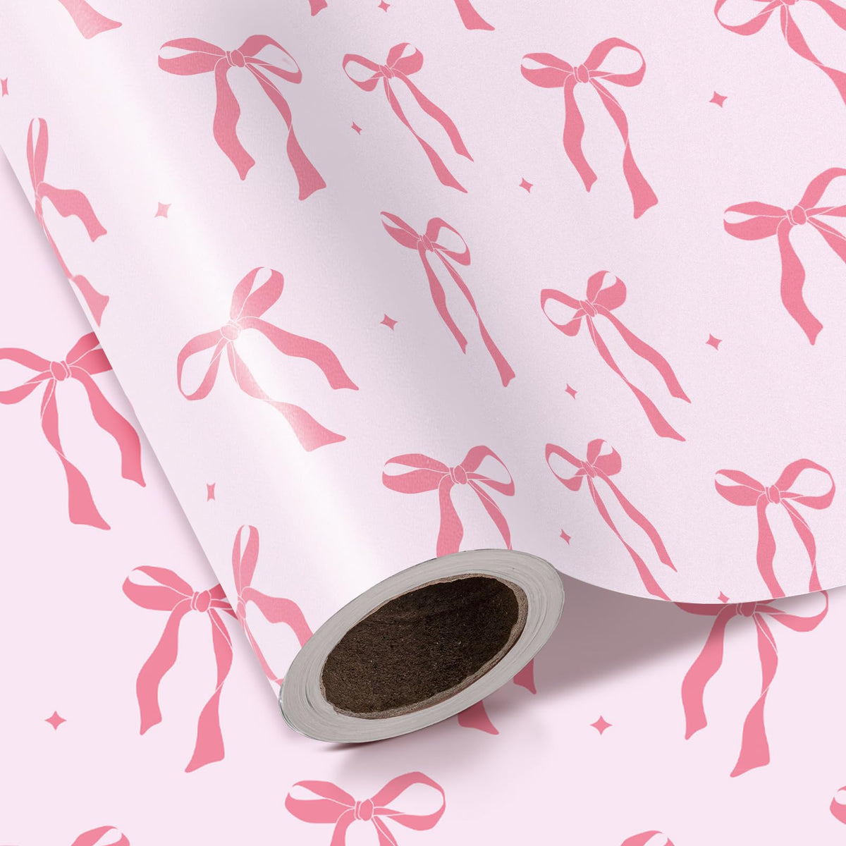 WRAPAHOLIC frontal del rollo rosa con lazos, presentación elegante