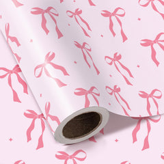 WRAPAHOLIC frontal del rollo rosa con lazos, presentación elegante