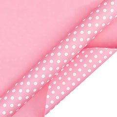 WRAPAHOLIC detalle de lunares rosa y blanco realzando aspecto festivo