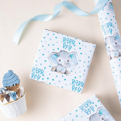 WRAPAHOLIC regalo envuelto con diseño elefante azul presentación atractiva