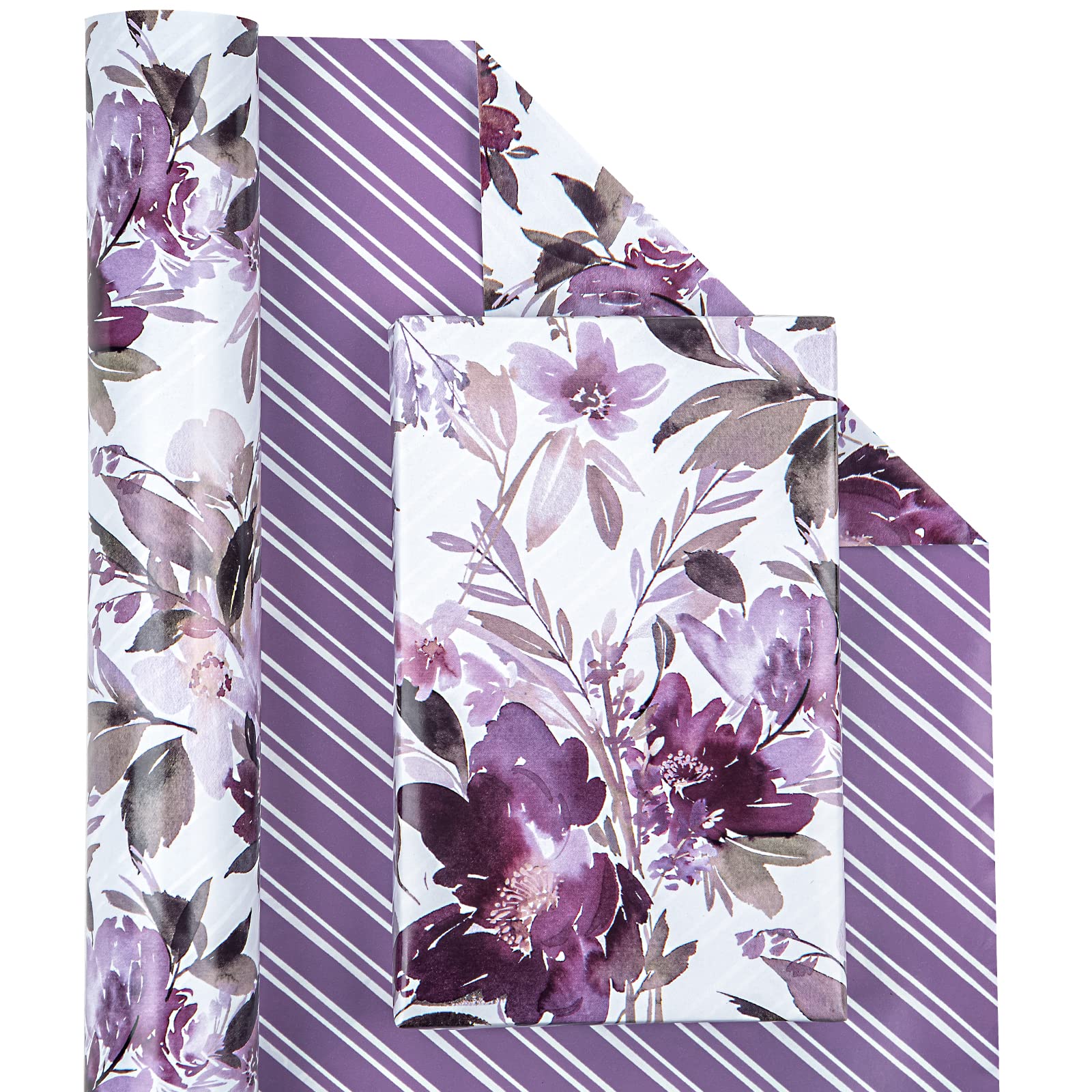 WRAPAHOLIC lado reverso con rayas moradas y blancas para combinar estilos