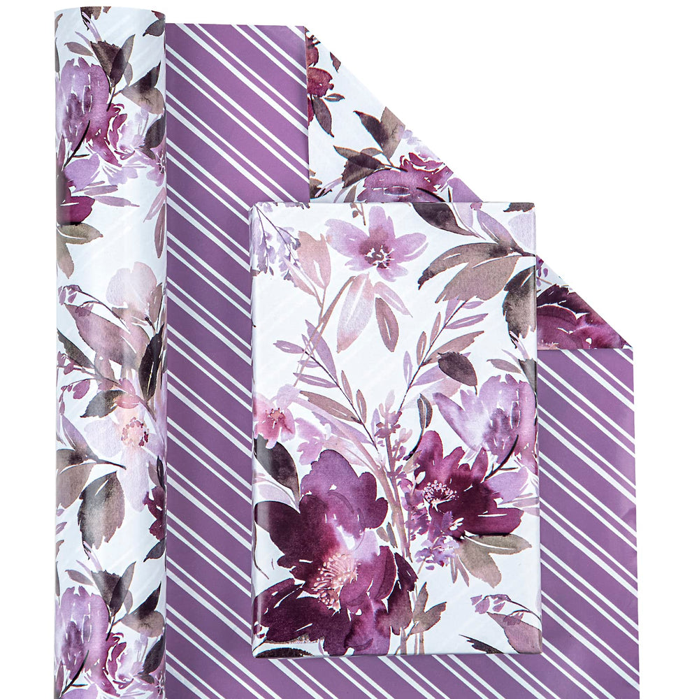 WRAPAHOLIC lado reverso con rayas moradas y blancas para combinar estilos