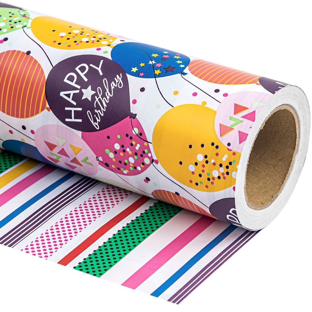WRAPAHOLIC rollo frontal con diseño de globos y confeti, aspecto festivo