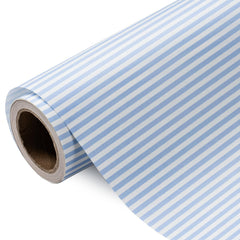 WRAPAHOLIC rollo frontal mostrando rayas azul claro y blanco y apariencia elegante