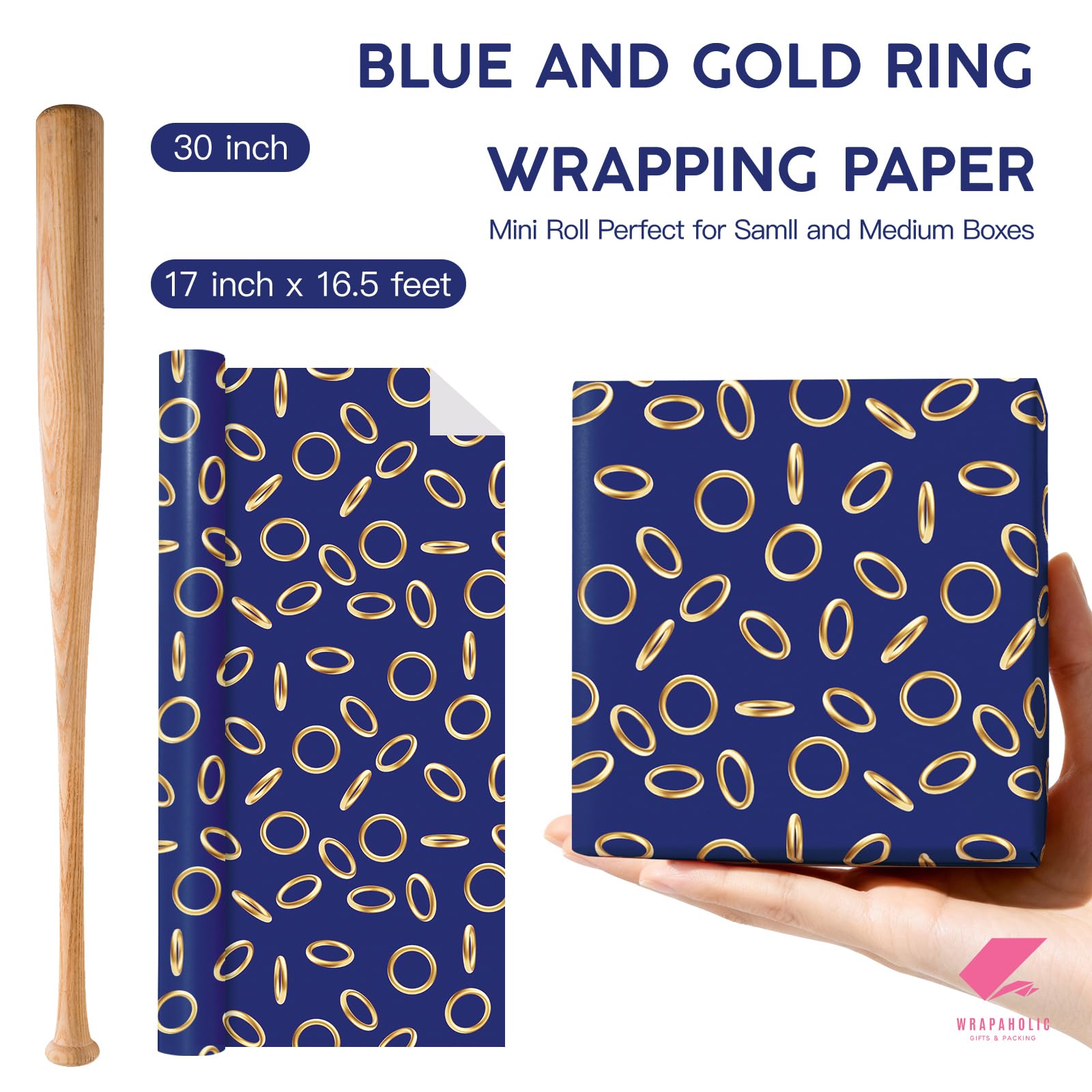 WRAPAHOLIC textura y grosor del papel resistente para envolver sin rasgar