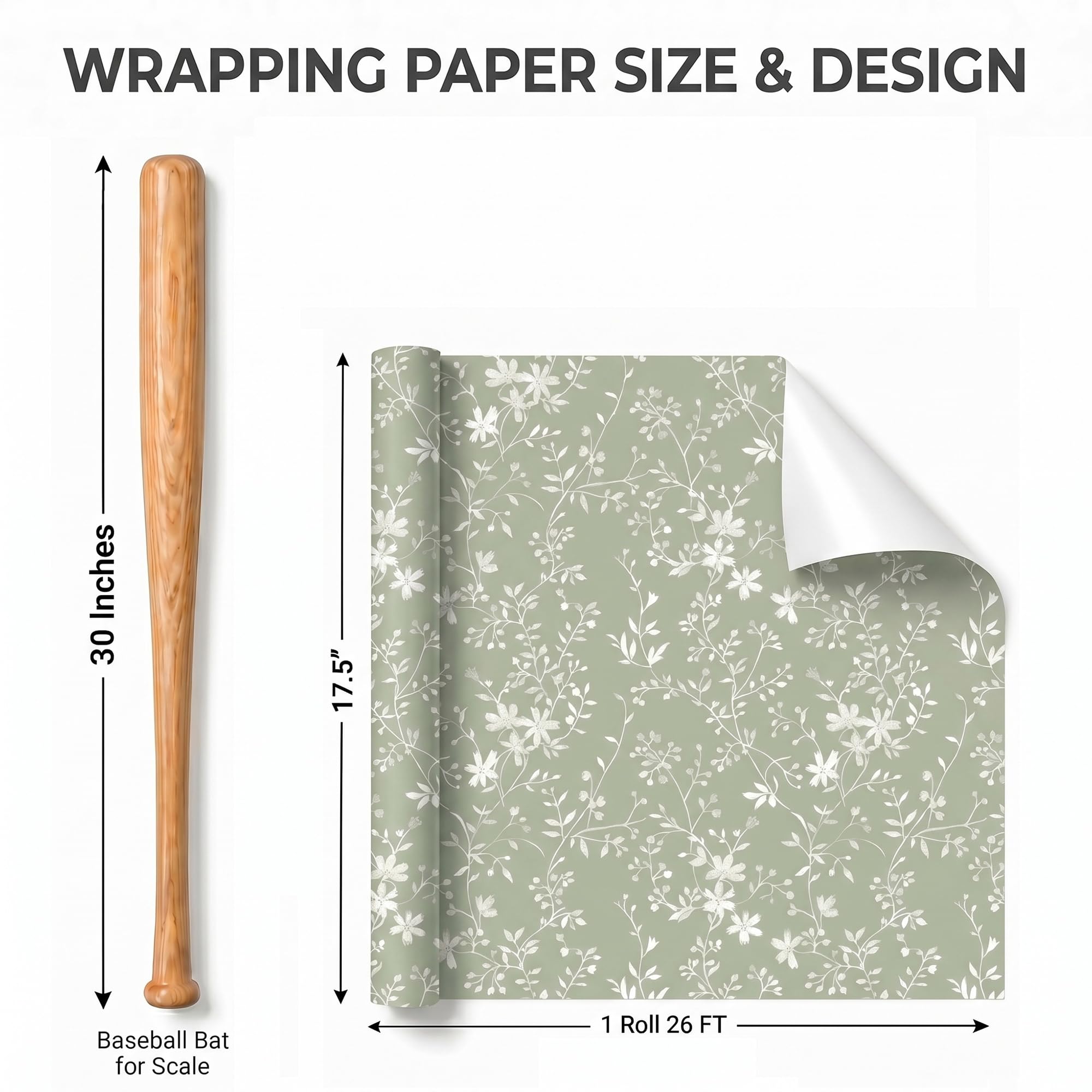 WRAPLULU mano sosteniendo papel para comparar tamaño y cobertura práctica