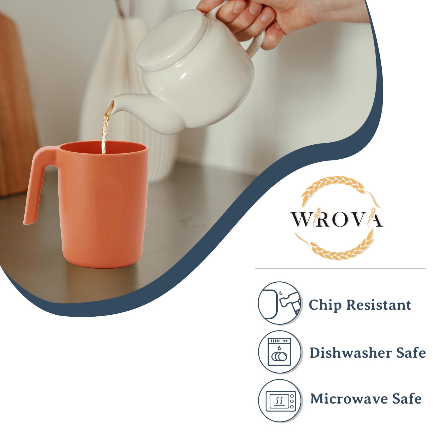 Vasos Wrova con bebida en uso, ideal para niños y exteriores por su resistencia