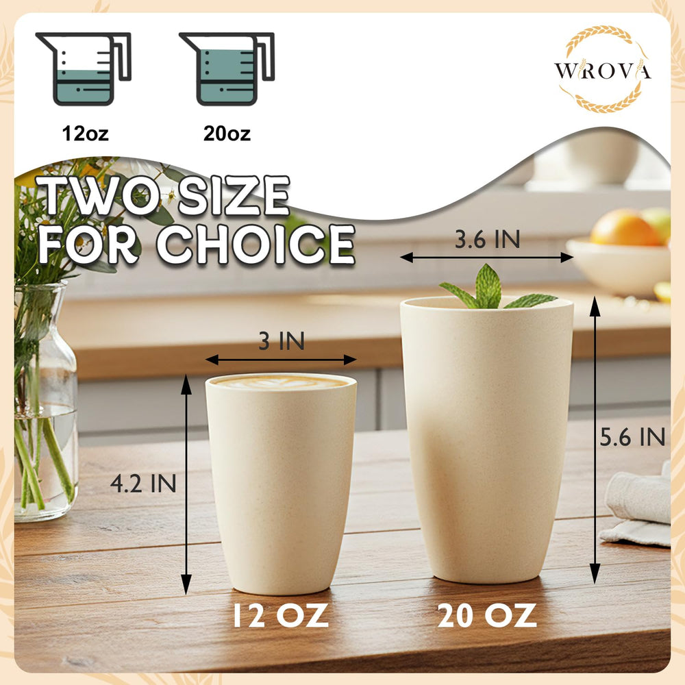 Vasos Wrova en mesa de comedor en uso, prácticos y seguros para toda la familia