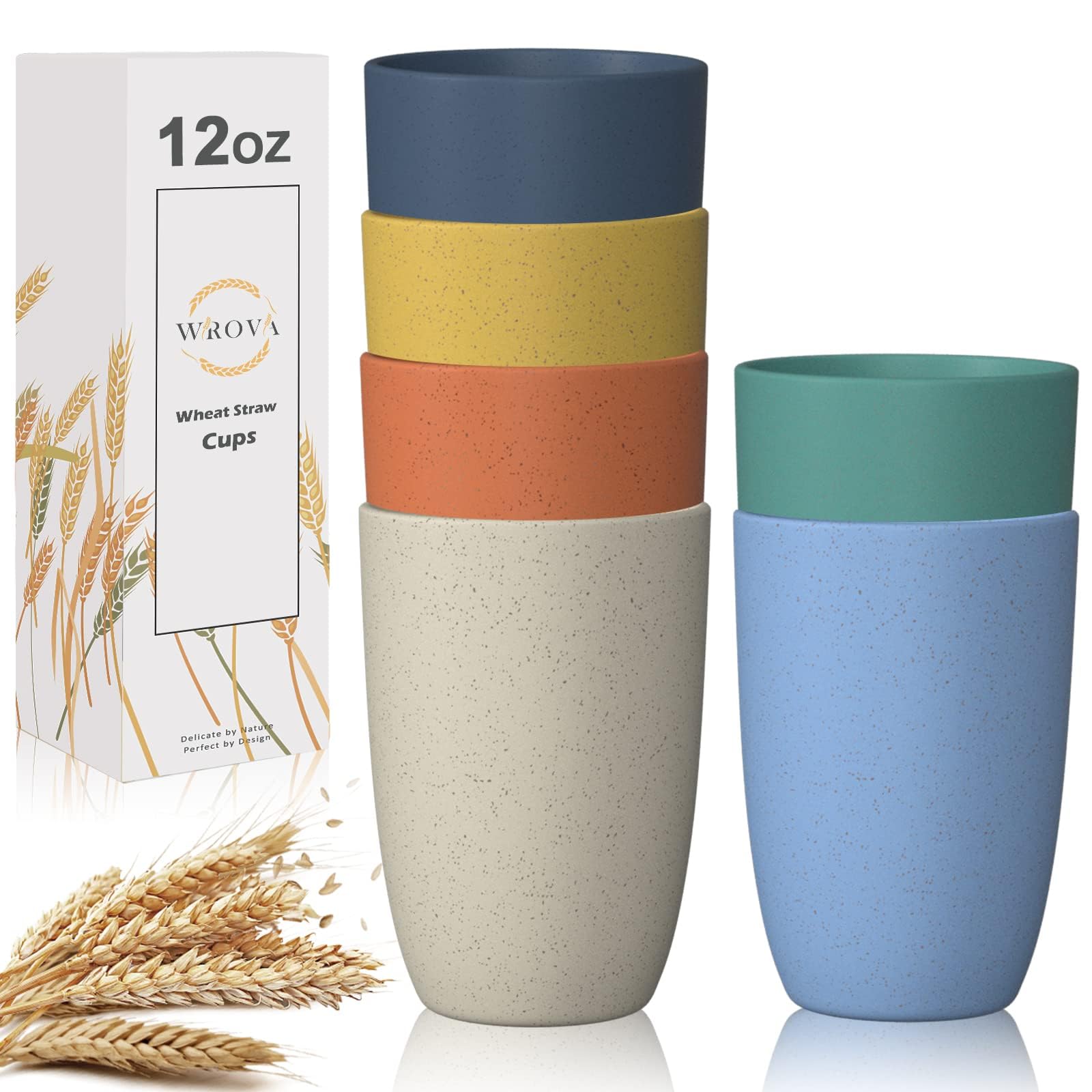 Wrova vaso frontal del paquete mostrando apariencia y colores, durable y ecoamigable