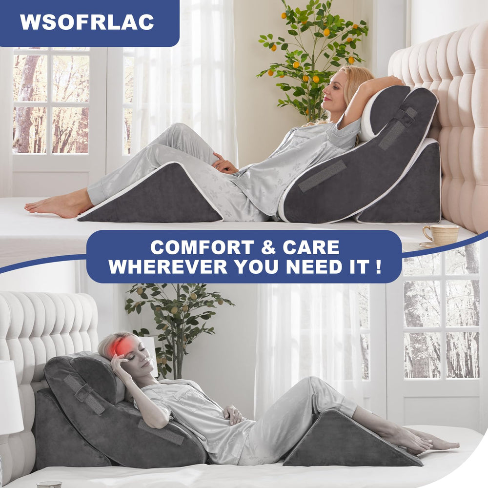 WSOFRLAC set completo sobre cama, versátil para distintas posiciones