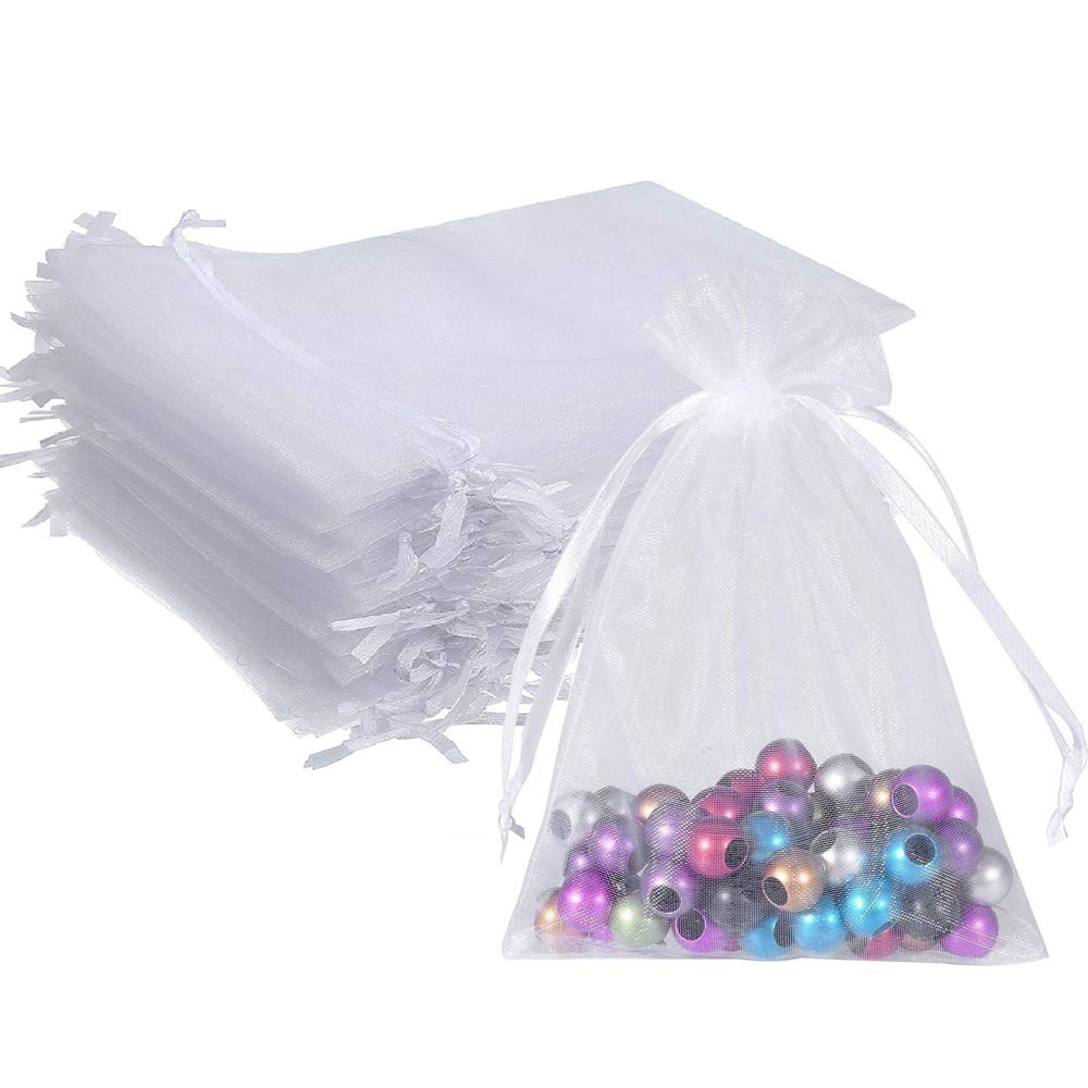 Wudygirl frente del paquete de 100 bolsas organza ofrece presentación profesional